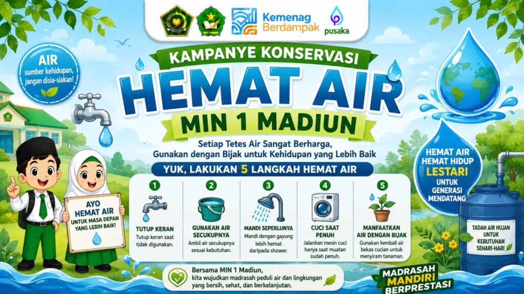 Kampanye Konservasi Hemat Air MIN 1 Madiun